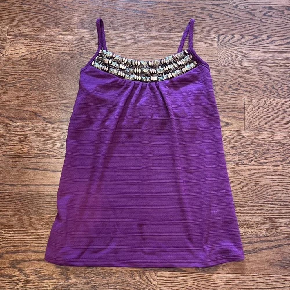 y2k purple beaded tank top xs‎